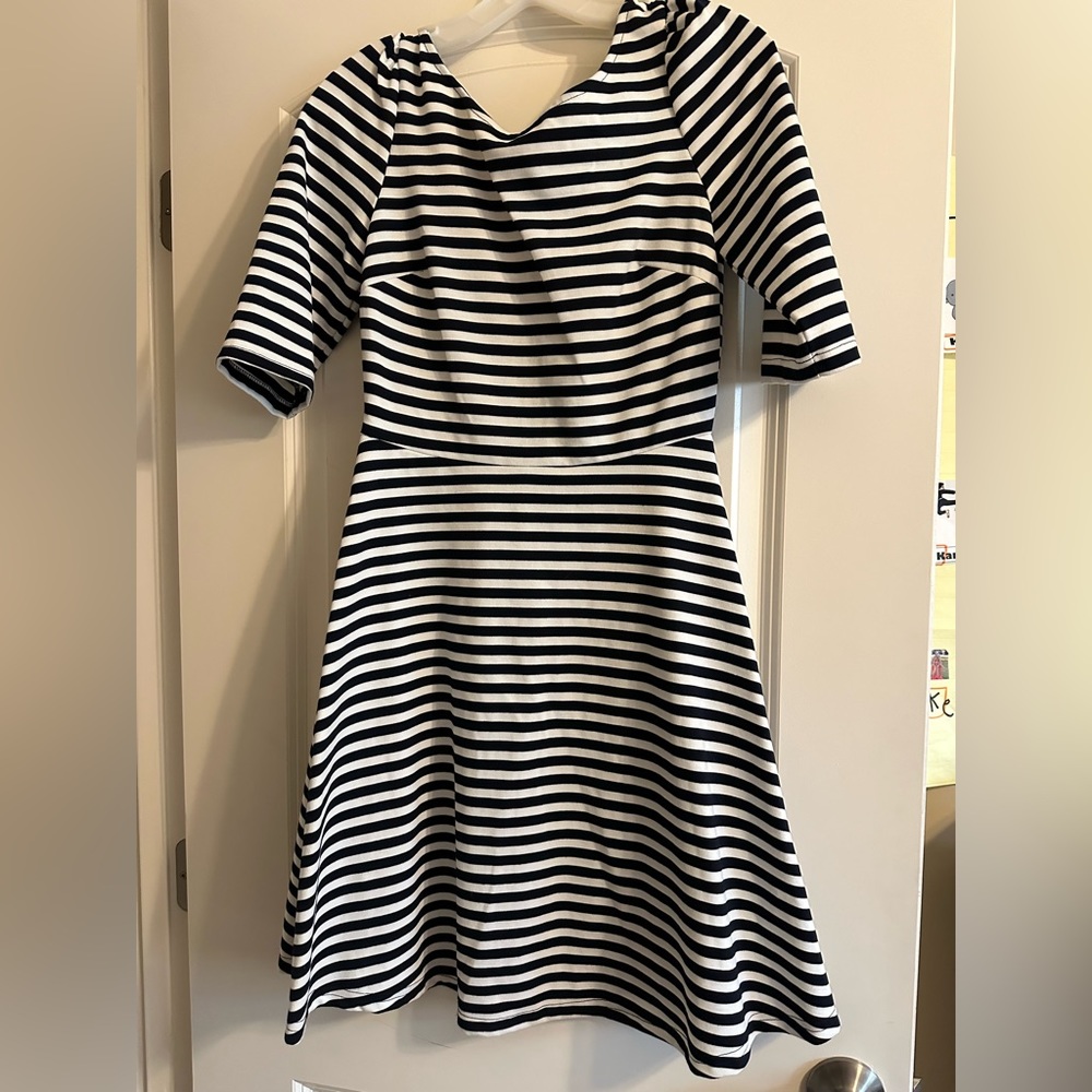 Navy Blue & white striped dress